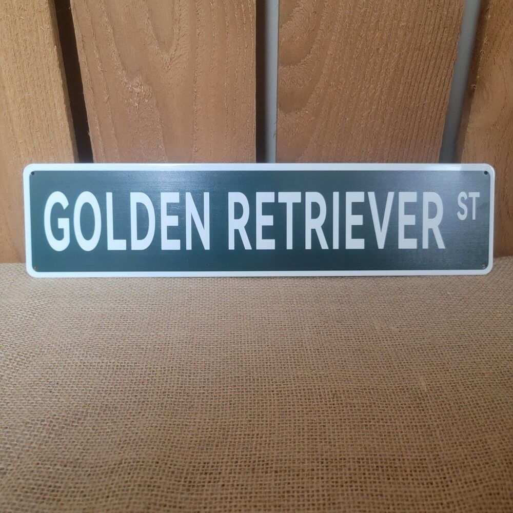 Golden Retriever St Novelty Metal Street Sign 15.5 x 3.75" New in Package